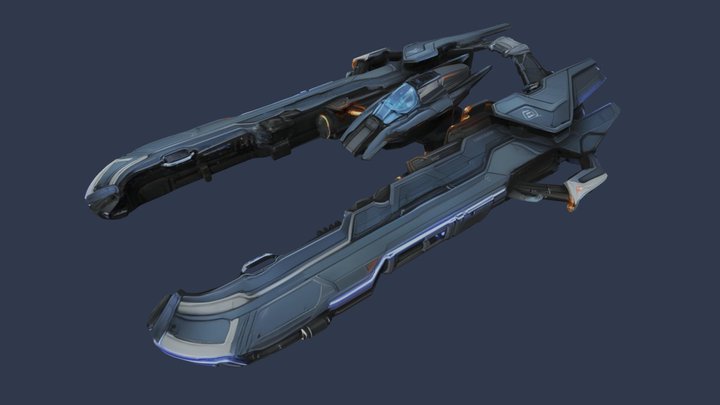 futuristic spacecraft 3D Model