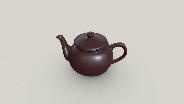 Basic teapot brown 3D Model