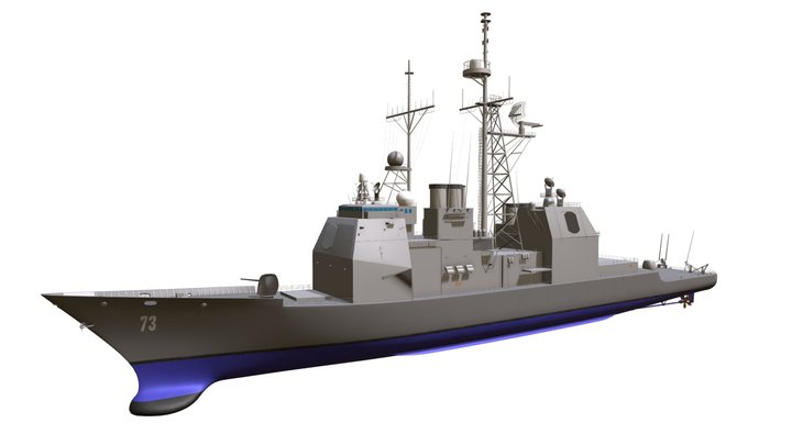 USS Port Royal Missile Cruiser 3D Model