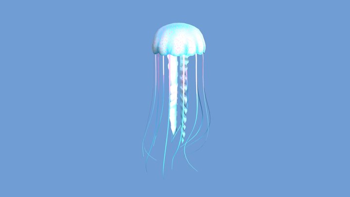 Light Blue Jellyfish 3D Model