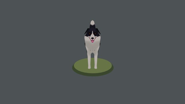 Molly the Border Collie Low Poly 3D Model