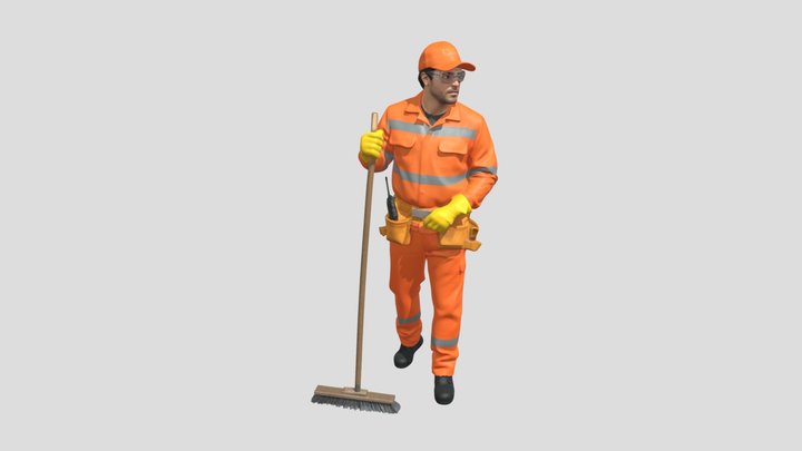 Construction Worker In High Visibility – Free 3D Model STL