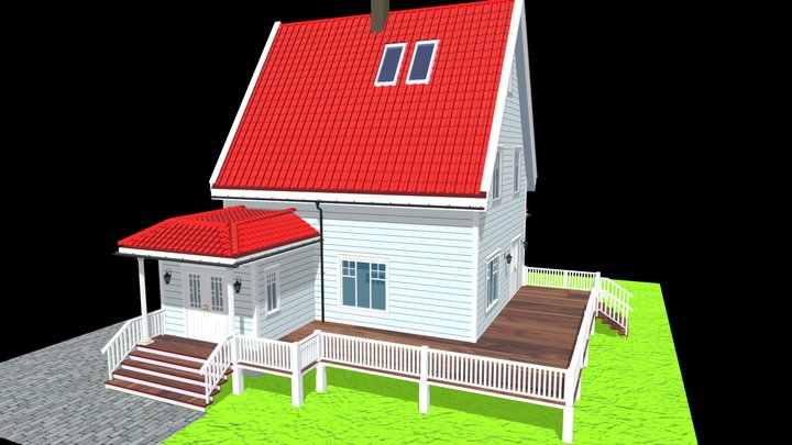 TYLBYGG TERASSE OG GANG 3D Model