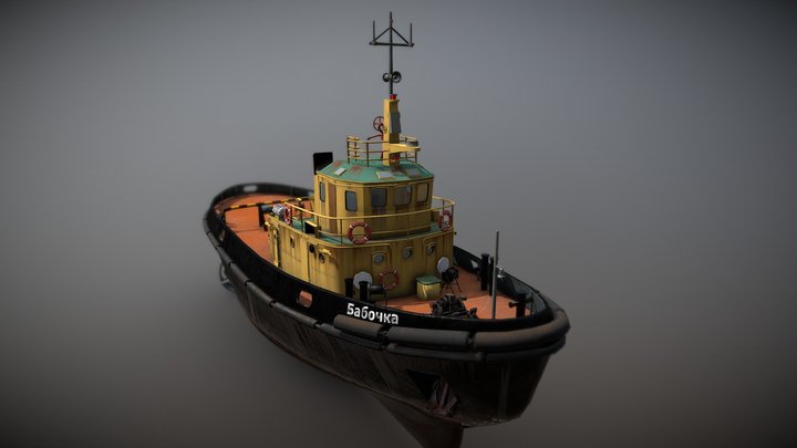 Russian Tug Boat 3D Model