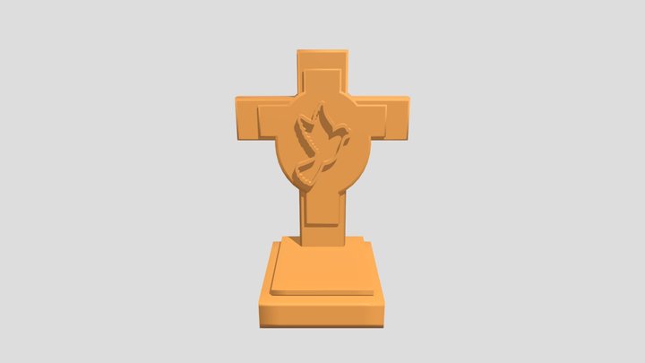 Adorno de Cruz y Paloma de la Paz 3D Model