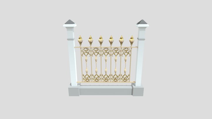 Golden Grace Pillars 3D Model