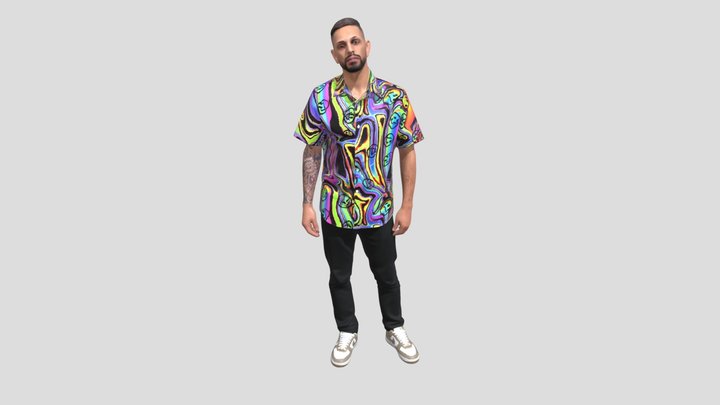 Psychedelic Rainbow Shirt Portrait – Modello 3D gratuito STL
