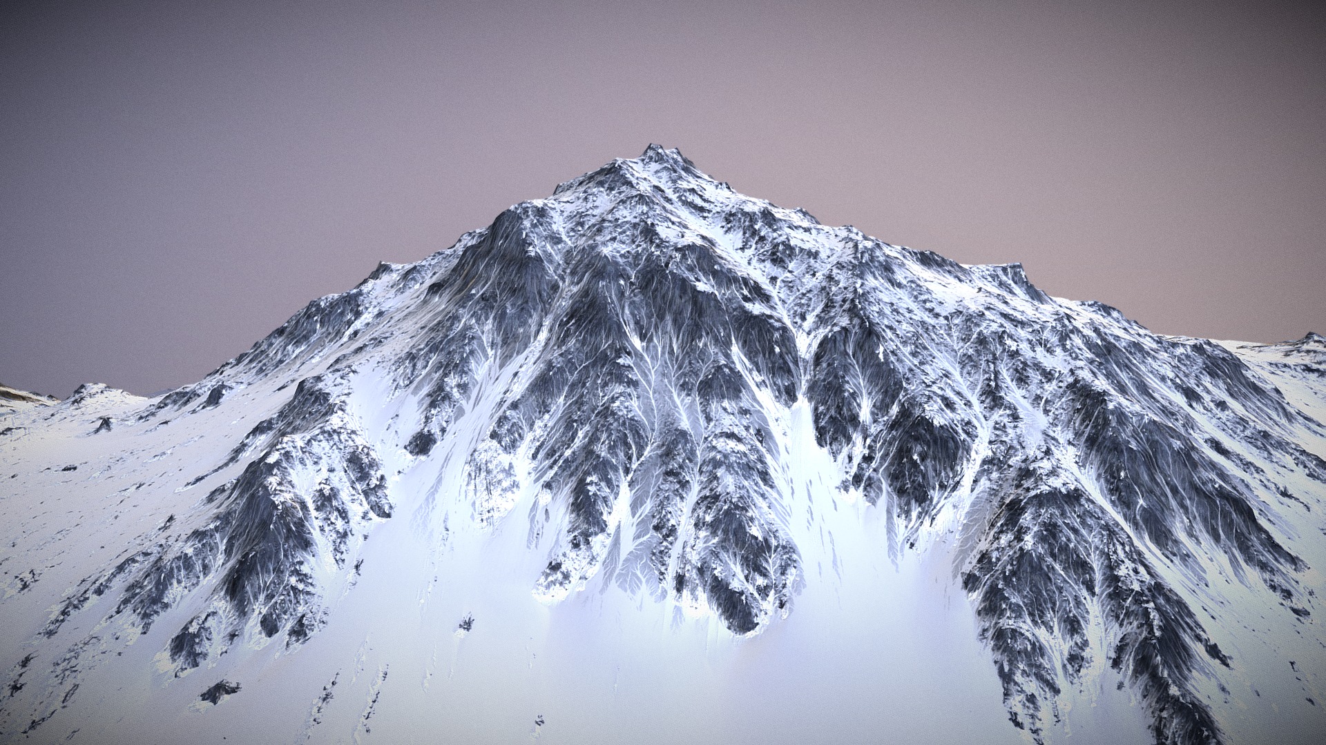 3D model Mountain Snow - This is a 3D model of the Mountain Snow. The 3D model is about a mountain covered in snow.