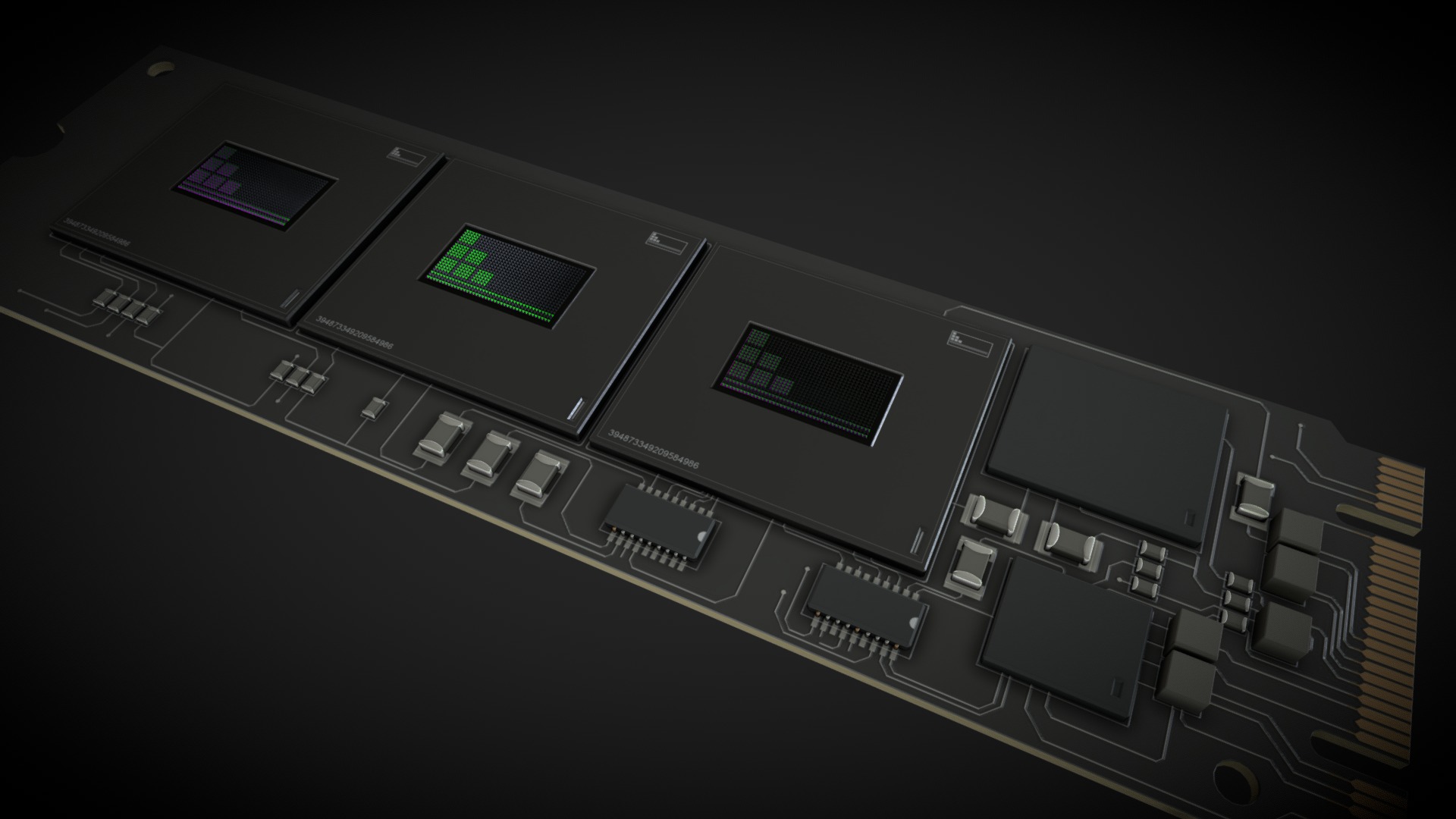 3D model SSD M.2 - This is a 3D model of the SSD M.2. The 3D model is about a close-up of a computer.
