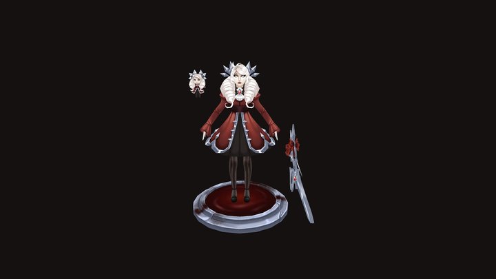 Crimson Circle Gwen - Leauge of Legends Fan Skin 3D Model