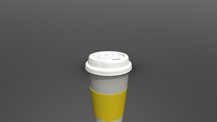 Disposable coffee cup lid 3D Model