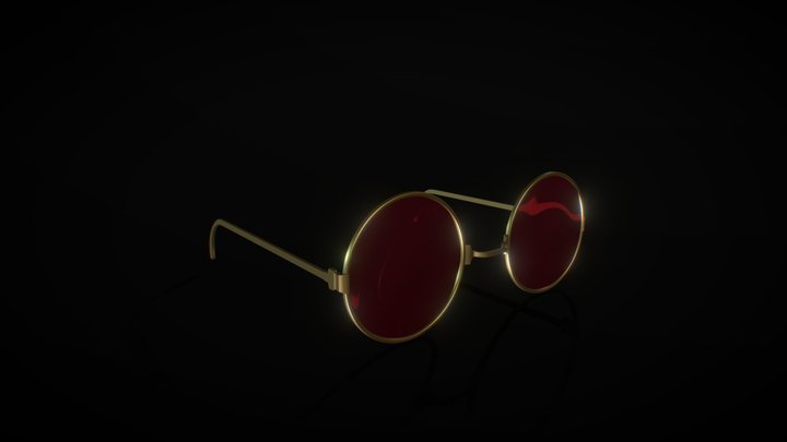 Round Lenses Glasses 3D Model