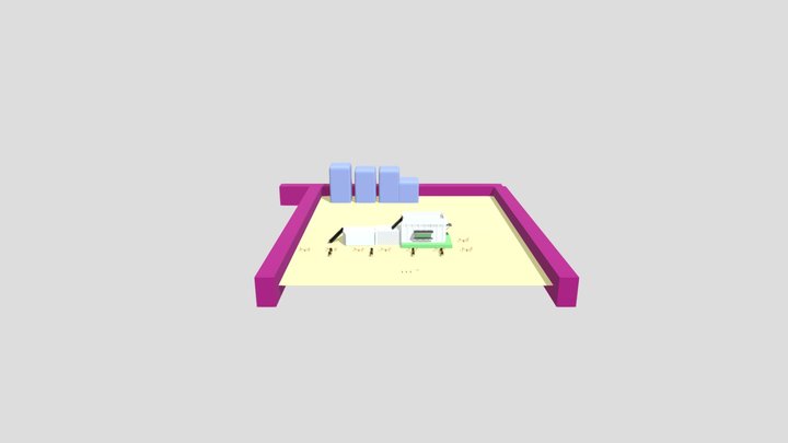 Cafe RGB Tables And Fancy Chairs 3D Model