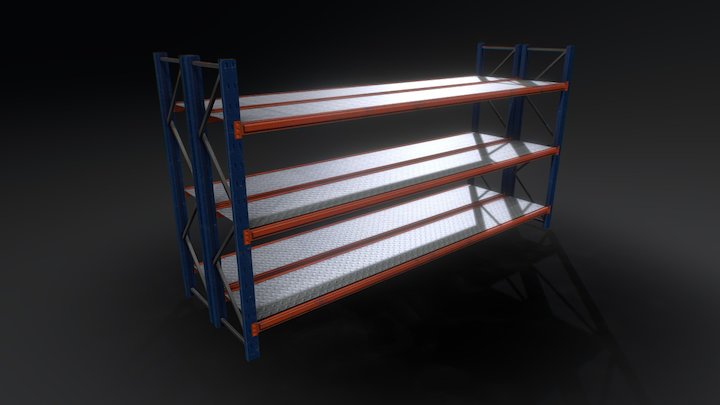 Industrial Modular Shelving 3D Model