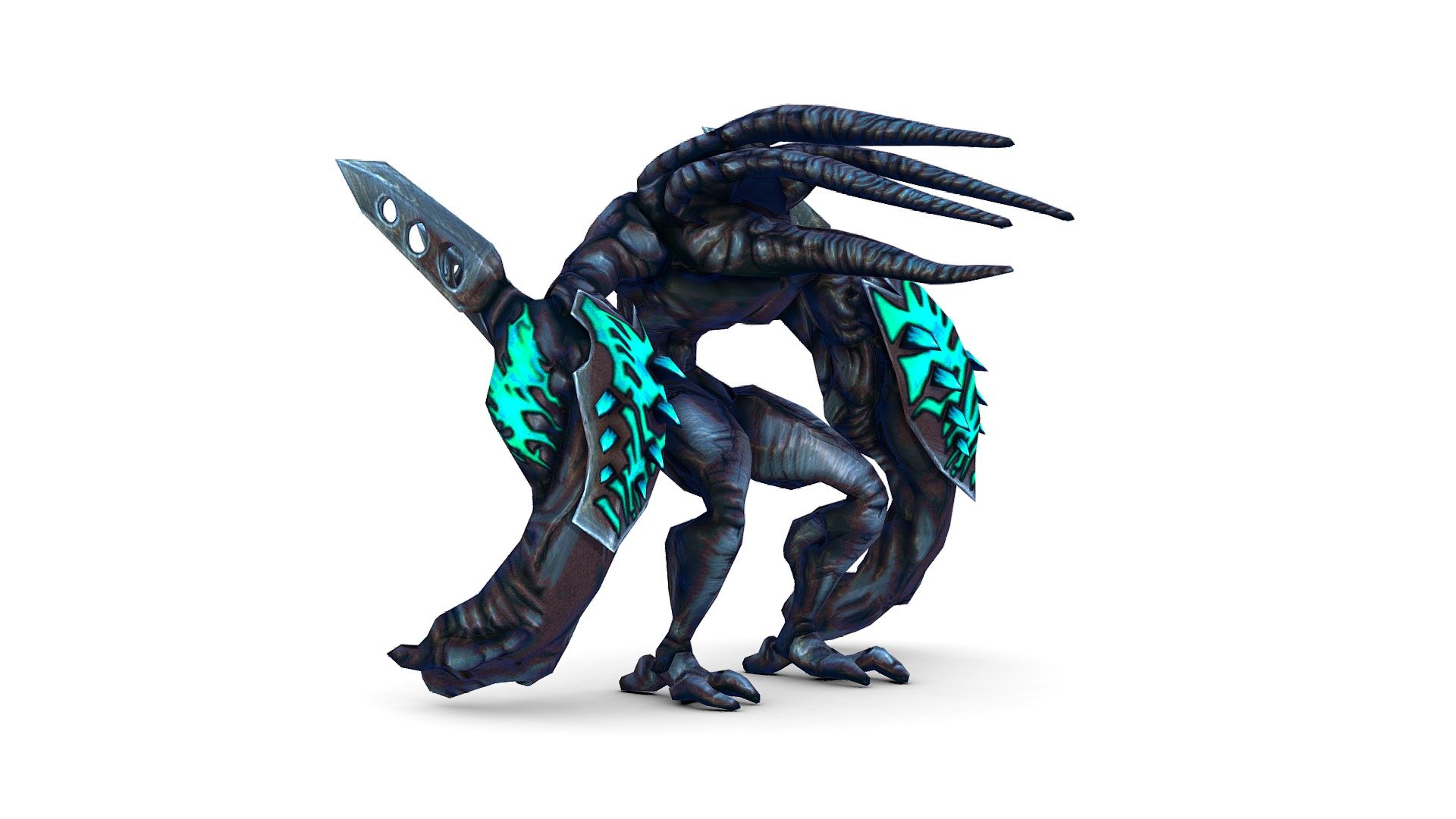 mystical monster with tentacles and big hand - Buy Royalty Free 3D