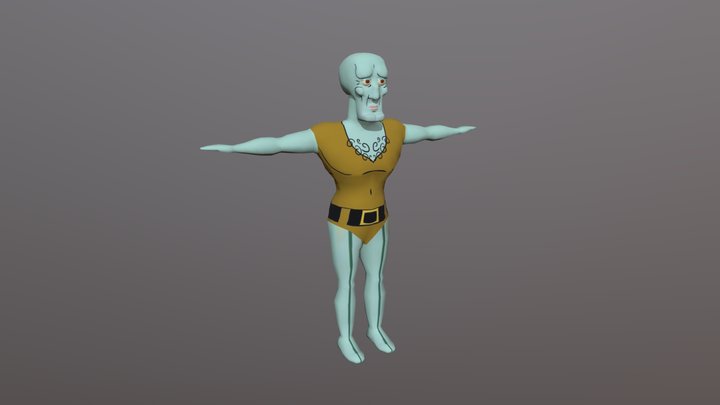 Handsome Squidward 3D Model