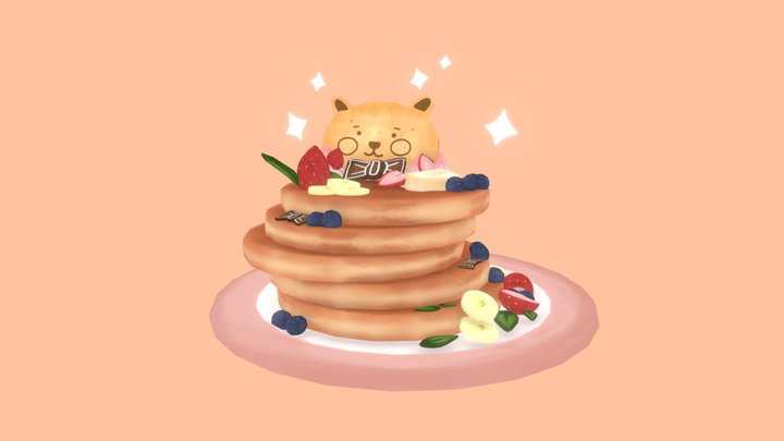 Pancakes Stack 3D Model