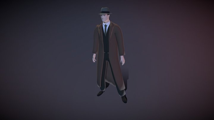 Simply Stylized Male Detective 3D Model