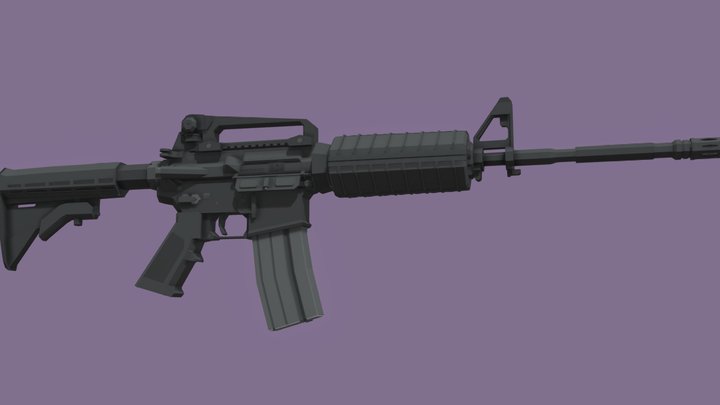 M4A1 Low-Polygon 3D Model