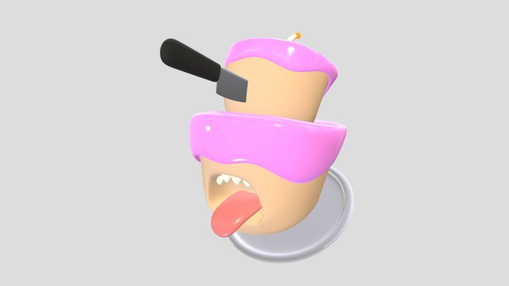 Cake With Mouth 3D Model