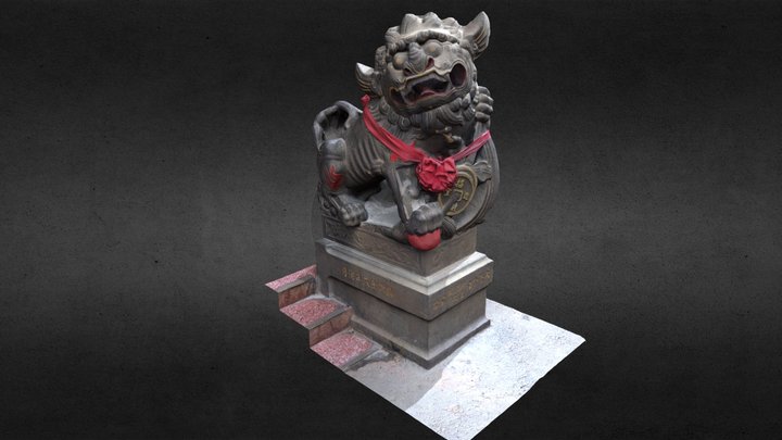 拱天宮石獅(公) 3D Model