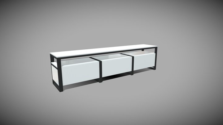 Loft style TV stand 3D Model