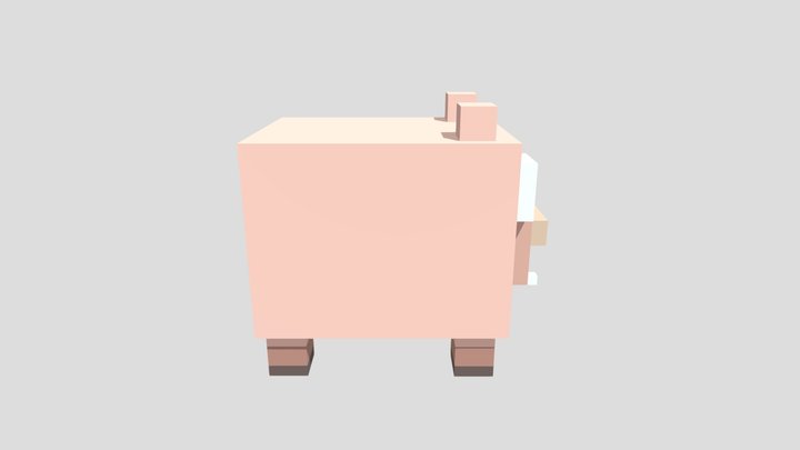 Crossy Road Pig 3D Model