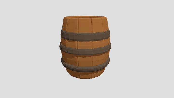 Low Poly Wooden Barrel | Stylized Game Asset | 3D Model