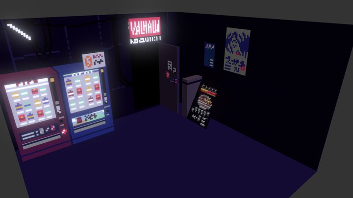 Pixel Va-11 Hall-A entrance 3D Model
