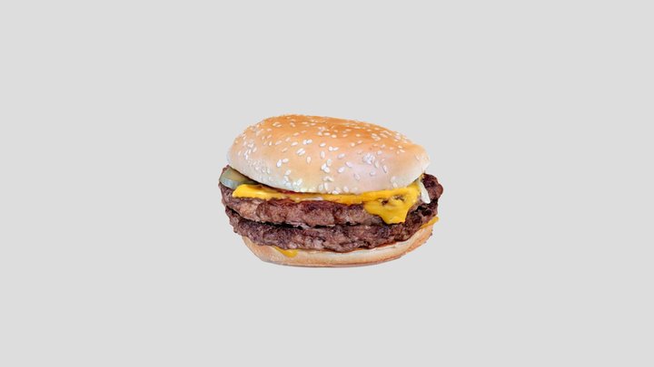 Double Quarter Pound With Cheese Burger 3D Model