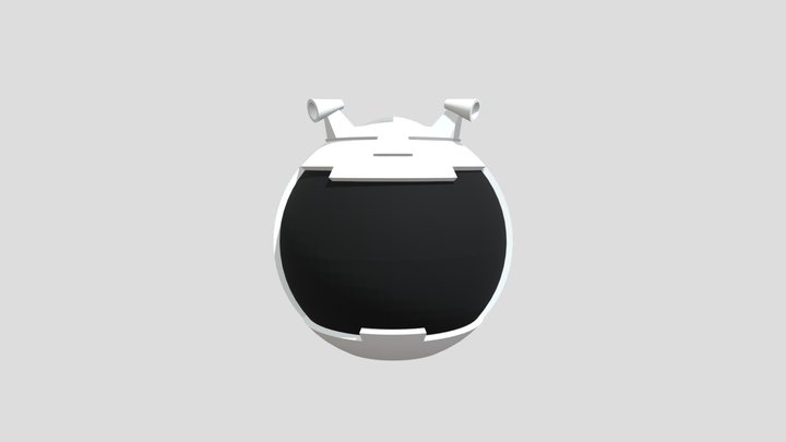 Low Poly Space Helmet Untextured 3D Model