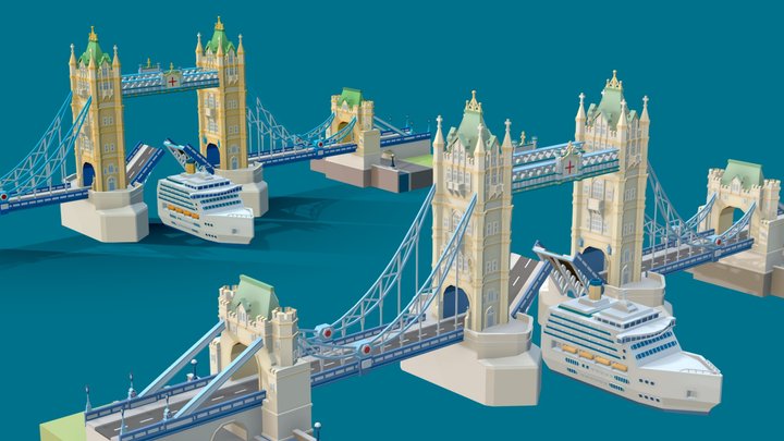 FM Polygon UK Tower Bridge 3D Model