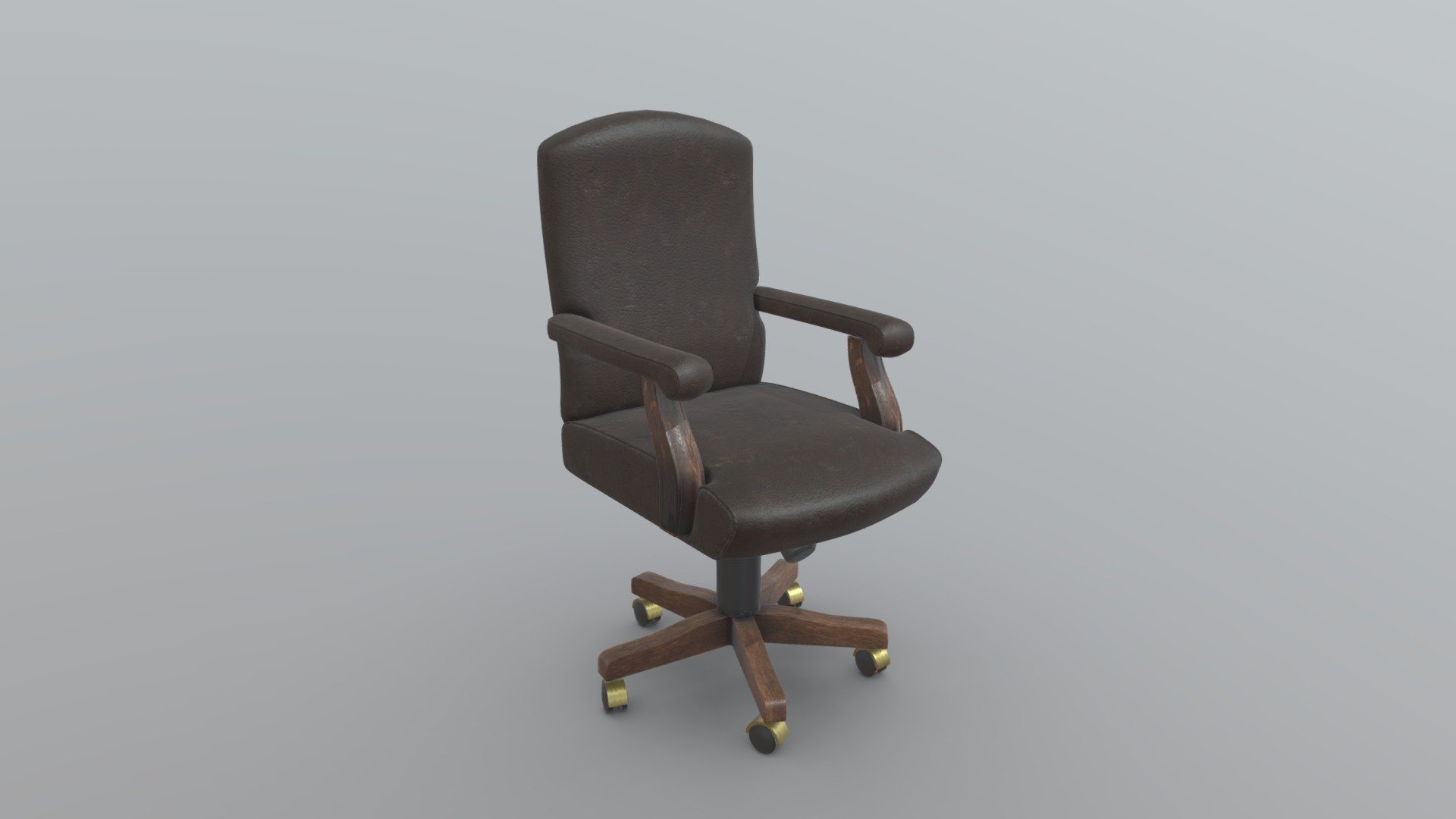 Old leather office chair