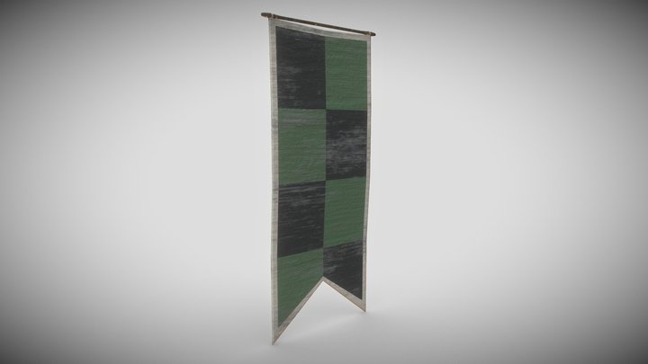 Worn Medieval Banner 3D Model