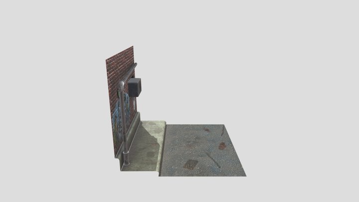 Textured Alleyway 3D Model