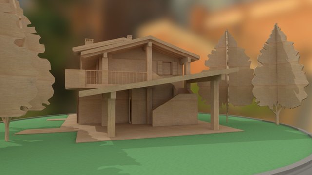 External wood canopy_rev01 3D Model