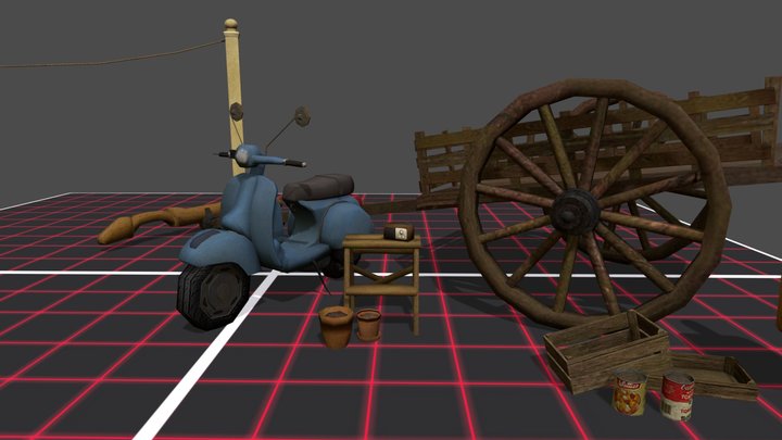DAE 5 Finished props - Tokyo 3D Model