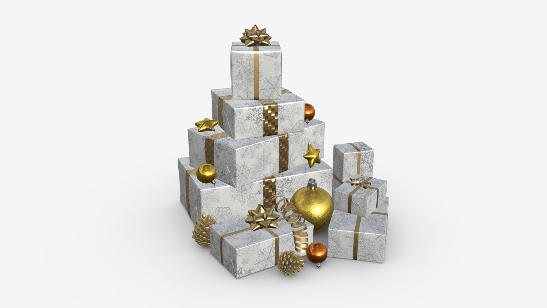Christmas gifts with decorations 01 - Buy Royalty Free 3D model by ...