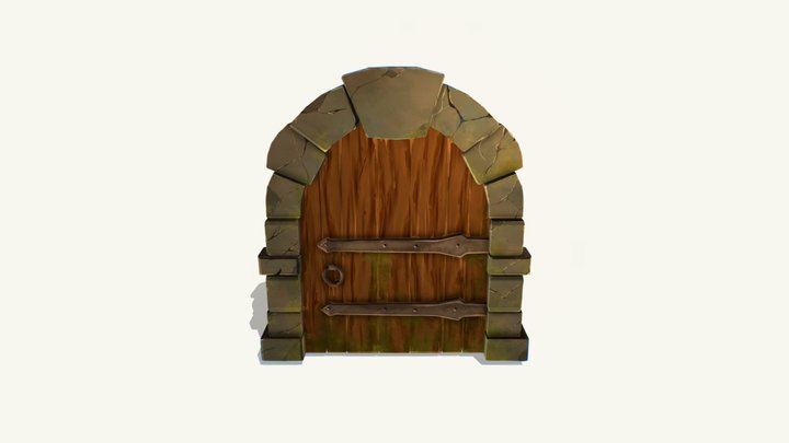 Stylized Massive Medieval Door 3D Model