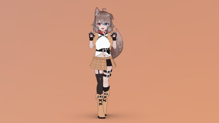 蓮希るい（Rui Hasuki)_3Dmodel_outline 3D Model