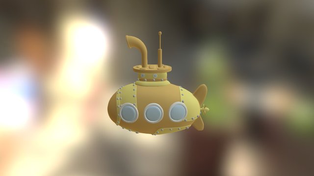 Cartoony Submarine 3D Model
