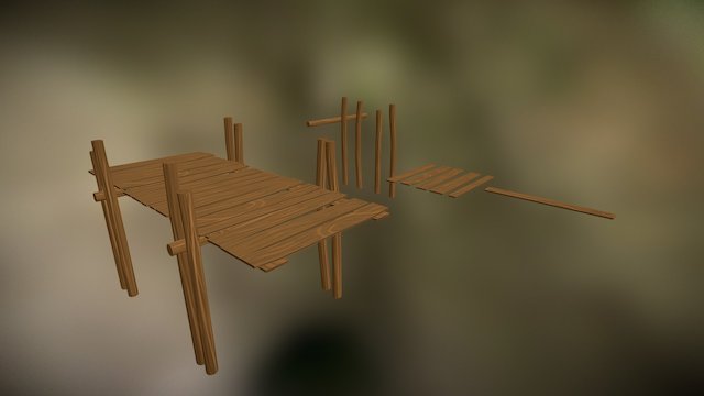 Low Poly Bridge (Modular Modelling) 3D Model