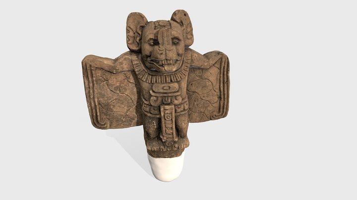 Mayan Bat Sculpture 3D Model