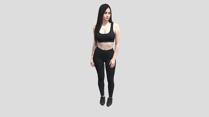 Athletic Portrait in Black Activewear – Modelo 3D gratuito STL