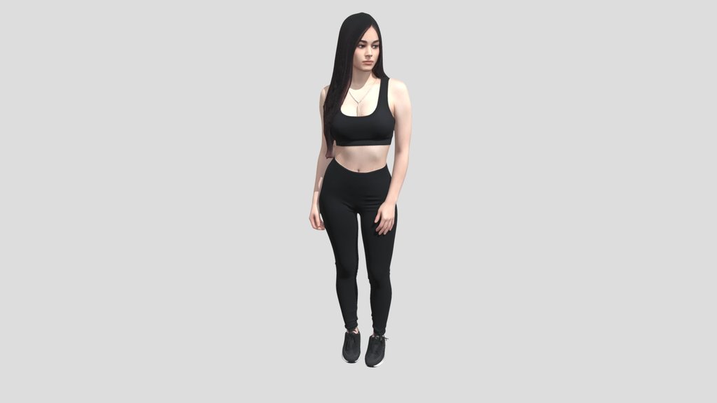 Athletic Portrait in Black Activewear