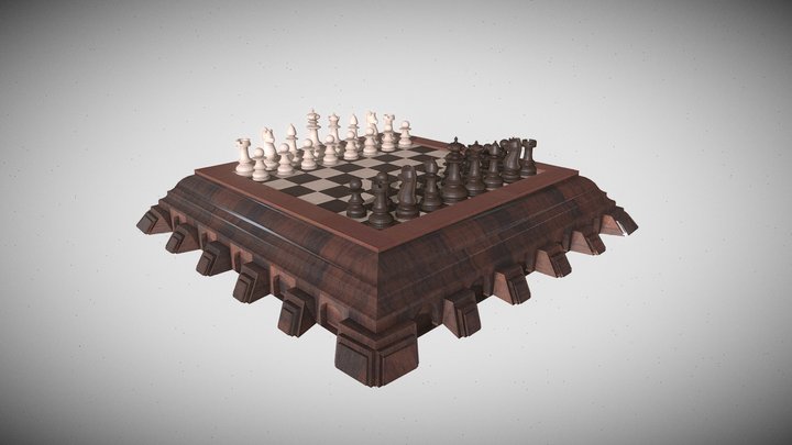 Wooden Chess Classic 3D Model