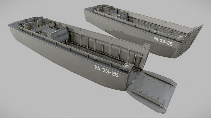 LCVP - Higgins Boat - PBR 3D Model
