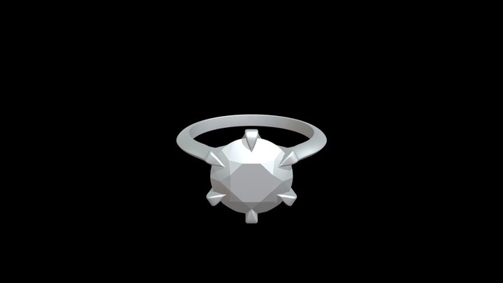 White Space Custom Diamond Solitaire 6 Prong Tul 3D Model