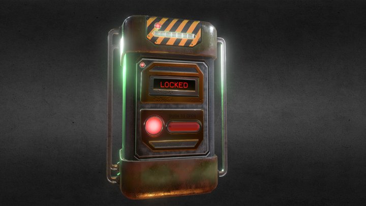 Low Poly Sci-Fi crate 3D Model