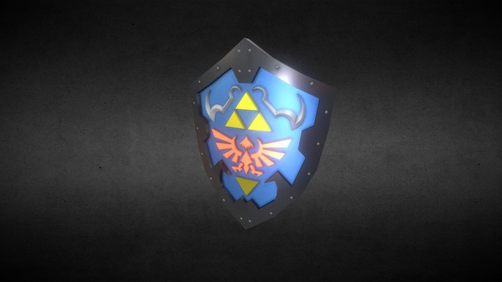 Low Poly Hylian Shield 3D Model